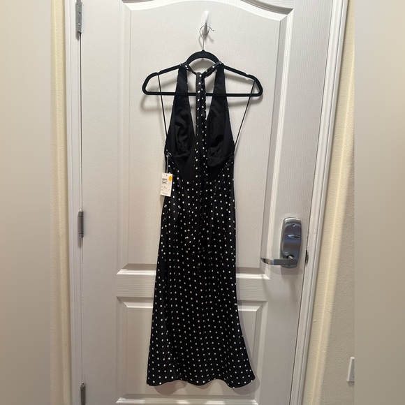 Nia Women's La Brea Polka Dot Halter Neck Slipdress in Black Size S NWT - Picture 8 of 8